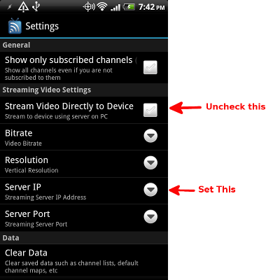 Setting Server IP